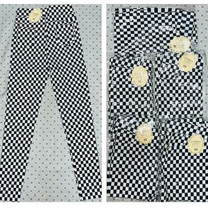 Black & white box check pants for women brand new